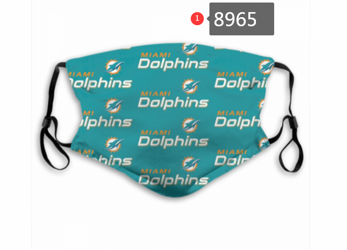 2020 NFL Miami Dolphins #3 Dust mask with filter